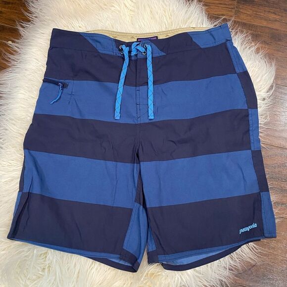 Patagonia Vintage Blue Striped Bathing Suit swim trunks - Picture 1 of 6